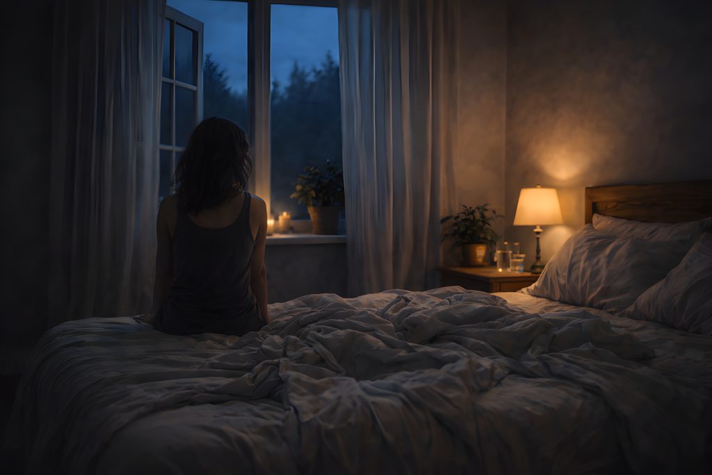 why your mind won’t switch off at night sitting awake looking out window